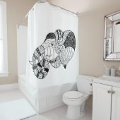 Elephant Head Zenstyle Doodle Douchegordijn (In situ)