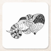 Elephant Head Zenstyle Doodle Kartonnen Onderzetters (Voorkant)