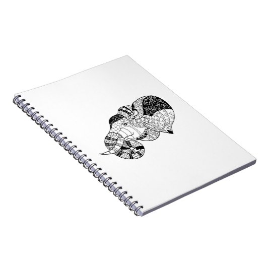 Elephant Head Zenstyle Doodle Notitieboek (Rechterzijde)