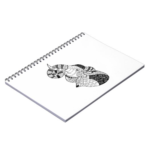 Elephant Head Zenstyle Doodle Notitieboek (Linkerzijde)