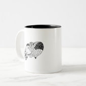 Elephant Head Zenstyle Doodle Tweekleurige Koffiemok (Voorkant links)