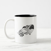 Elephant Head Zenstyle Doodle Tweekleurige Koffiemok (Links)