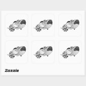 Elephant Head Zenstyle Doodle Vierkante Sticker (Vel)