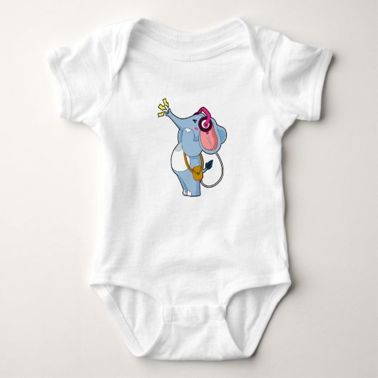 Elephant Headphone Music Romper (Voorkant)