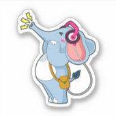 Elephant Headphone Music Sticker (Voorkant)