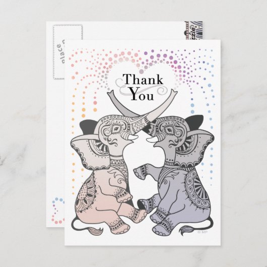 Elephant Heart Dank u Briefkaart (Voorkant / Achterkant)