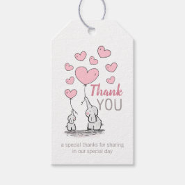 Elephant Hearts Baby shower Dank je wel gunst Cadeaulabel