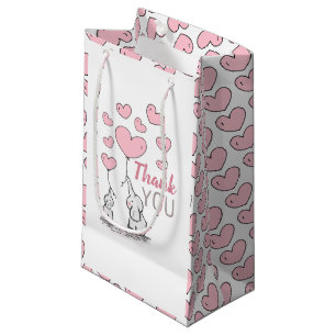 Elephant Hearts Baby shower Dank je wel gunst Klein Cadeauzakje