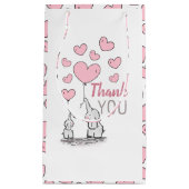 Elephant Hearts Baby shower Dank je wel gunst Klein Cadeauzakje (Voorkant)