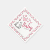 Elephant Hearts Baby shower Napkin Servet (Hoek)