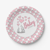 Elephant Hearts Baby shower Papieren Bordje (Voorkant)