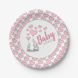 Elephant Hearts Baby shower Papieren Bordje