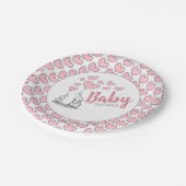 Elephant Hearts Baby shower Papieren Bordje (Gekanteld)