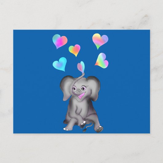 Elephant Hearts beroemd gemaakt door The Happy Juu Briefkaart (Voorkant)
