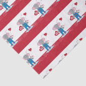 Elephant Hearts Pattern | Rood wittepapier Tissuepapier (Detail)