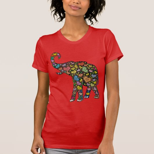 Elephant Hearts Pattern T-shirt (Voorkant)
