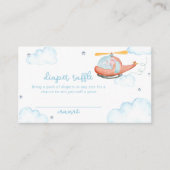 Elephant Helicopter Diaper Raffle Baby Shower  Informatiekaartje (Voorkant)