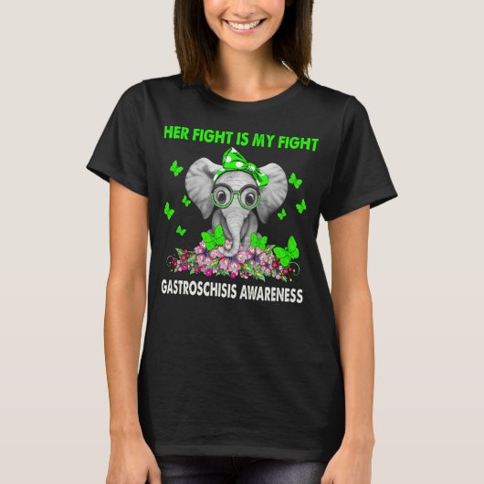 Elephant her Fight is My Fight GASTROSCHISIS T-shirt (Voorkant)