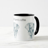 Elephant Herd Ink tekening en een Funny Gezegde Mok (Voorkant rechts)
