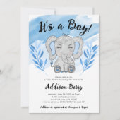 Elephant Het is een Baby shower van Boy Blue Kaart (Voorkant)