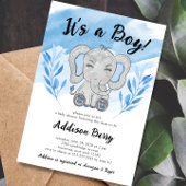 Elephant Het is een Baby shower van Boy Blue Kaart