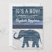 Elephant Het is een Jongen Baby Shower-uitzending Kaart (Voorkant)