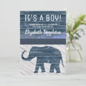Elephant Het is een Jongen Baby Shower-uitzending Kaart (Staand voorkant)