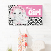 Elephant het is een meisje schattige luipaard die  spandoek (Insitu)