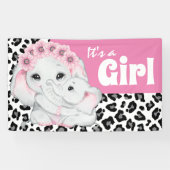 Elephant het is een meisje schattige luipaard die  spandoek (Horizontaal)