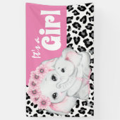 Elephant het is een meisje schattige luipaard die  spandoek (Verticaal)