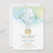 Elephant Hete Luchtballon Baby shower Boy Whimsy Kaart (Voorkant)