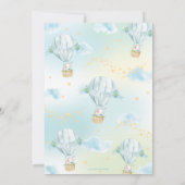 Elephant Hete Luchtballon Baby shower Boy Whimsy Kaart (Achterkant)