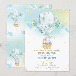 Elephant Hete Luchtballon Baby shower Boy Whimsy Kaart