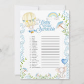 Elephant Hete Luchtballon Baby Woord Scramble Game Kaart (Voorkant)