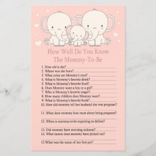 Elephant Hoe goed ken je baby shower game?