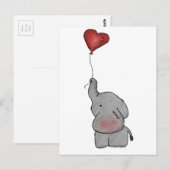 Elephant Holding ballon Briefkaart (Voorkant / Achterkant)