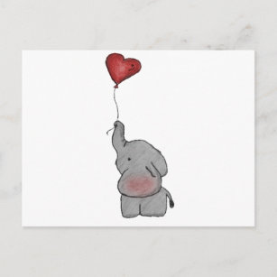 Elephant Holding ballon Briefkaart