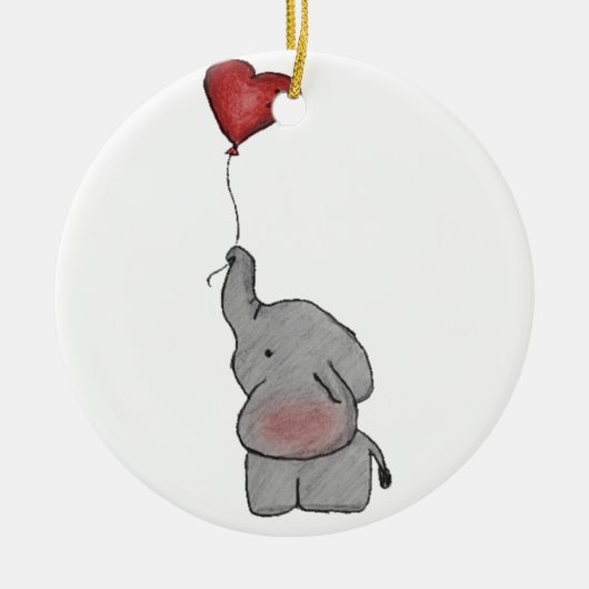 Elephant Holding ballon Keramisch Ornament (Voorkant)
