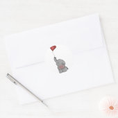 Elephant Holding ballon Ronde Sticker (Envelop)