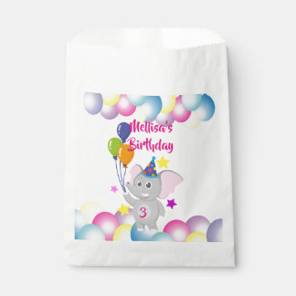 Elephant holding ballonnen Birthday party Bedankzakje