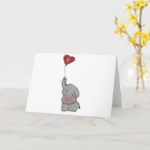 Elephant Holding Balloon Kaart (Gele Bloem)