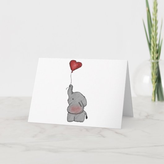 Elephant Holding Balloon Kaart (Voorkant)