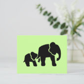 Elephant  Hood Engraving Briefkaart (Staand voorkant)