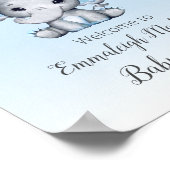 Elephant Hot Air Ballon Baby Boy WelkomstPoster Poster (Hoek)