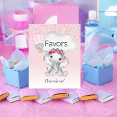 Elephant Hot Air Ballon Baby shower Favors Poster