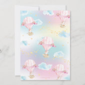 Elephant Hot Air Ballon Baby shower Girl Kaart (Achterkant)