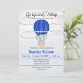 Elephant Hot Air Ballon Baby shower Kaart (Staand voorkant)