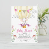 Elephant Hot Air Ballon Baby shower Uitnodiging (Staand voorkant)