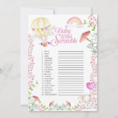 Elephant Hot Air Ballon Baby Word Scramble Game Kaart (Voorkant)