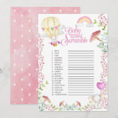 Elephant Hot Air Ballon Baby Word Scramble Game Kaart (Voorkant / Achterkant)